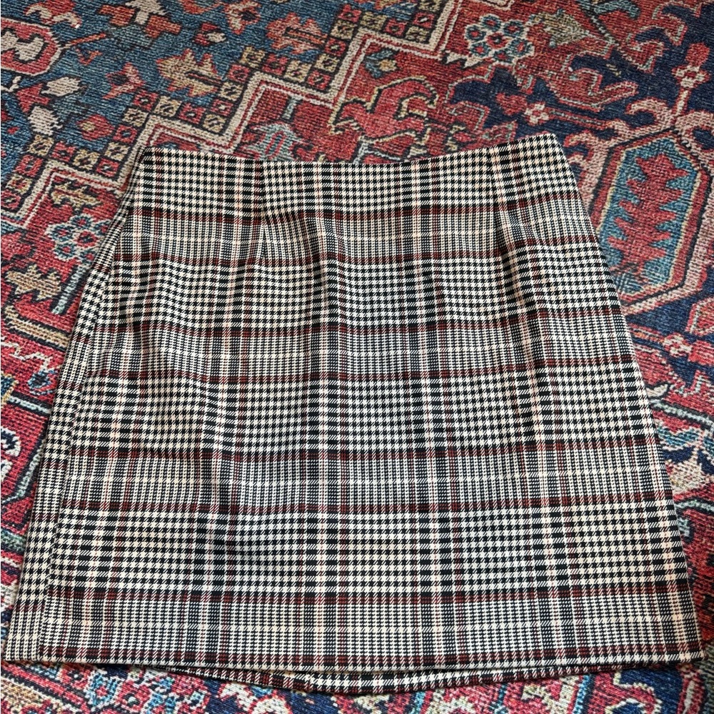 H&M Black and White Plaid Pencil Skirt